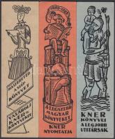 1922 "A legszebb magyar könyveket Kner nyomtatja" , 3 db Kner könyvjelző