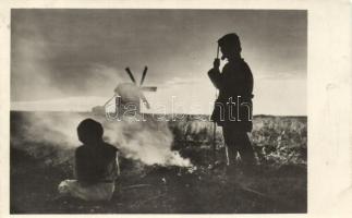 1943 Budapest, Haditudósító kiállítás, pásztorfiúk / WWII Hungarian military card, shepherds