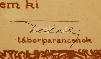 1933 Gödöllő, Jamboree előkészítésében kifejtett jó munkáért adományozott személyre szóló oklevél Te...