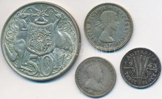 Ausztrália 1910-1943. 3p Ag (2x) "VII. Edvárd" + "VI. György" + 1954. 6p "I...