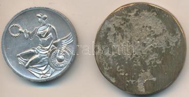 ~1970. "BKV Hűségérem" ezüstözött fém emlékérem tokban (36mm) + "MAVOE (Magyar Vasútm...