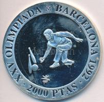 Spanyolország 1991. 2000P Ag "XXV. Nyári Olimpia Barcelona - Bowling" T:PP ujjlenyomat
Spa...