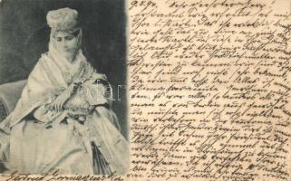 1898 Turkish folklore, woman with veil, Török népviselet