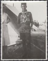 1933 6 db fotó a gödöllői jamboree-ról, némelyik hátoldalon feliratozva, 11x8 cm