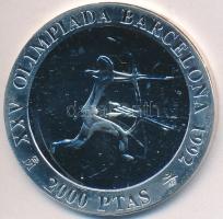Spanyolország 1990. 2000P Ag "XXV. Nyári Olimpia Barcelona - Íjász" T:PP ujjlenyomat
Spain...
