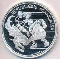 Franciaország 1991. 100Fr Ag "XVI. Téli Olimpia Albertville - Jégkorong" T:PP ujjlenyomat
...