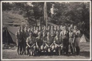 1933 Csoportkép a gödöllői jamboree-ról, 17x11 cm