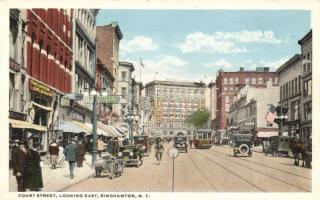 Binghampton, Court street, automobiles, tram (EB)