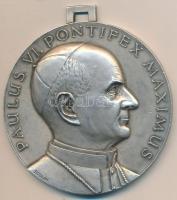 Vatikán ~1960. "VI. János Pál pápa" ezüstözött Br emlékérem (70mm) T:1-,2 Vatican ~1960. "John Paul VI" silver plated Br commemorative medallion (70mm) C:AU,XF