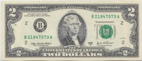 Amerikai Egyesült Államok 2003A 2$ zöld pecséttel "B","F","G","J" T:I-II USA 2003A 2 Dollars with green seal "B","F","G","J" C:UNC-XF