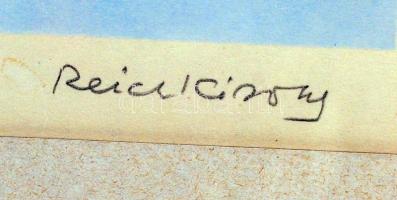 Reich Károly (1922-1988): Erdei szamóca. Szitanyomat, papír, jelzett, üvegezett keretben, 43×26 cm