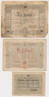 1848-1849. 30Kr (4x) + 5Ft (6x) + 10Ft (2x) "Kossuth bankó" T:III,III-