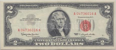 Amerikai Egyesült Államok 1963. 2$ vörös pecséttel T:II USA 1963. 2 Dollars with red seal C:XF