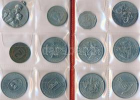 36db vegyes fémpénz tétel néhány emlékéremmel, albumba rendezve, főleg Brit Karibi Területek T:vegye...