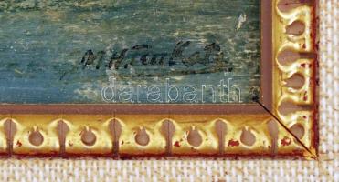 M.H. Ten Kate jelzéssel: Csónak. Olaj, karton, keretben, 18×23 cm