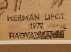 Herman Lipót (1884-1972): Vázlat rajzok. Ceruza, papír, hagyatéki pecséttel, paszpartuban, 15×21 cm