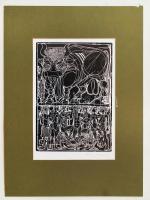 Kass János (1927-2010): Ószövetségi sorozat egy darabja. Magasnyomású rézkarc, papír, jelzett, paszpartuban, 22×15,5 cm