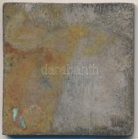 1933. "Gödöllői királyi kastély" ezüstzött fém cserkész plakett (47x47mm) T:2-