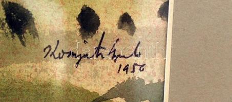 Komjáti-Wanyerka Gyula (1894-1958): Tavaszi táj. Akvarell, papír, jelzett, 35×50 cm