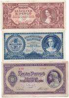 167db vegyes, magyar inflációs pengő bankjegy T:vegyes