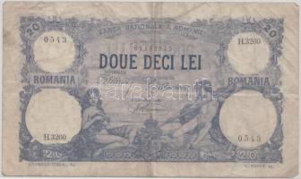 Románia 1920. 20L T:III Romania 1920. 20 Lei C:F