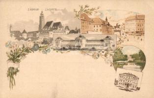 Zagreb, floral litho 2 Kr Ga. (EK)