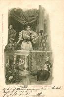 Unlauterer Wettbewerb / Romantic, lady with officer, Fr. A. Ackermann Künstlerpostkarte No. 389. s: Ferd. Kruis