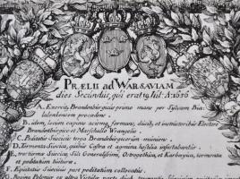 1696 Praelium ad Warsaviam, dies secundus, 19 Julii 1656. Térkép a háromnapos varsói csata második n...
