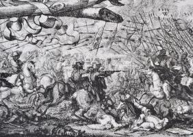 1696 Praelium ad Warsaviam, dies secundus, 19 Julii 1656. Térkép a háromnapos varsói csata második n...