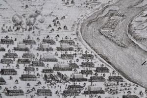 1729 Praelium ad Warsaviam, dies primus, 18 Julii 1656. Térkép a háromnapos varsói csata első napjár...