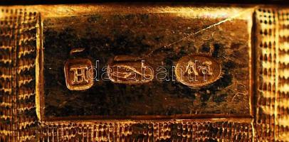 cca 1980 Aranyazott ezüst (AG.)  miniszteri dísztőr kovácsolt acél kétélű pengével, zománcozott hüve...