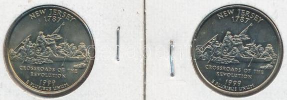 Amerikai Egyesült Államok 1889-1999. 28db vegyes fém- és ezüstpénz, közte 1957D 1/2$ Ag "Frankl...