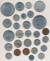 Amerikai Egyesült Államok 1889-1999. 28db vegyes fém- és ezüstpénz, közte 1957D 1/2$ Ag "Frankl...