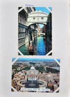 2 db fűzős mappában, kb. 389 db MODERN, rendszerezett városképes lap, benne főként külföldi városkép...