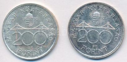 1992. 200Ft Ag "MNB" (2x) T:2,2- Adamo F13