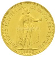 1905KB 10K Au "Ferenc József" Körmöcbánya (3.38g/0.900) T:2 Hungary 1905KB 10 Korona Au "Franz Joseph" Kremnitz (3.38g/0.900) C:XF Adamo K8