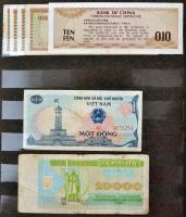 158db vegyes magyar és külföldi bankjegy, albumba rendezve, közte érdekesebb darabok is T:vegyes