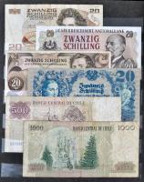 158db vegyes magyar és külföldi bankjegy, albumba rendezve, közte érdekesebb darabok is T:vegyes