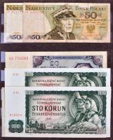 158db vegyes magyar és külföldi bankjegy, albumba rendezve, közte érdekesebb darabok is T:vegyes