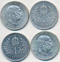 Ausztria 1912-1916. 1K Ag "Ferenc József" (4x) T:2,2-
Austria 1912-1916. 1 Corona Ag &quot...