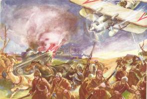 Potyondi László főhadnagy, repülőgép vezető alacsonytámadással ellenséges menetoszlopot szórt szét / Military WWII fighting aeroplane