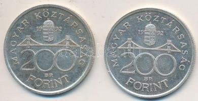 1992. 200Ft Ag "MNB" (2x) T:2,2-