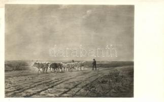 Hortobágy, tavaszi kihajtás, Pálfy József festménye után