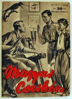 1939-1942 A Magyar Cserkész XXI., XXII., és XXIV. évfolyama könyvbe kötve, 3 kötet aranyozott félvás...
