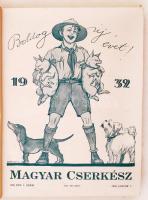 1939-1942 A Magyar Cserkész VII., VIII., X., XI., XII., XIII., XV. évfolyam könyvbe kötve félvászon ...