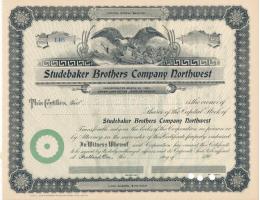 Amerikai Egyesült Államok/Oregon DN "Studebaker Brothers Company Northwest" kitöltetlen részvénye, lyukasztva T:I- USA/Oregon ND "Studebaker Brothers Company Northwest" unfilled share with holes C:AU