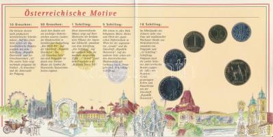 Ausztria 1995. 10Gr-20Sch "Anton Bruckner" 6db-os forgalmi sor eredeti dísztokban T:BU Austria 1995. 10 Groschen - 20 Schilling "Anton Bruckner" 6xdiff pcs in set in original case C:BU