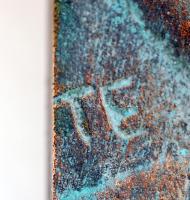 Takács Erzsébet (1928-1999): Karinthy Frigyes. Bronz plakett, jelzett, akasztóval, 11×8 cm