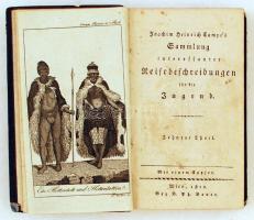 Campe, Joachim Heinrich: Sämmtliche Kinder- und Jugendschriften, Sammlung interessanter Reisebeschreibungen für die Jugend. Zehnter Teil. Wien, 1812, Bauer. Kiadói kartonált kötés, gerincnél szakadt, kissé kopottas állapotban / kartoniert, verschlissener Zustand / paperback with faults