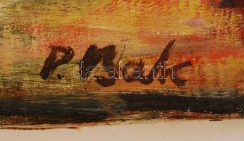 P. Bak János (1913-1981): Tanya. Olaj, vászon, jelzett, 37×44 cm